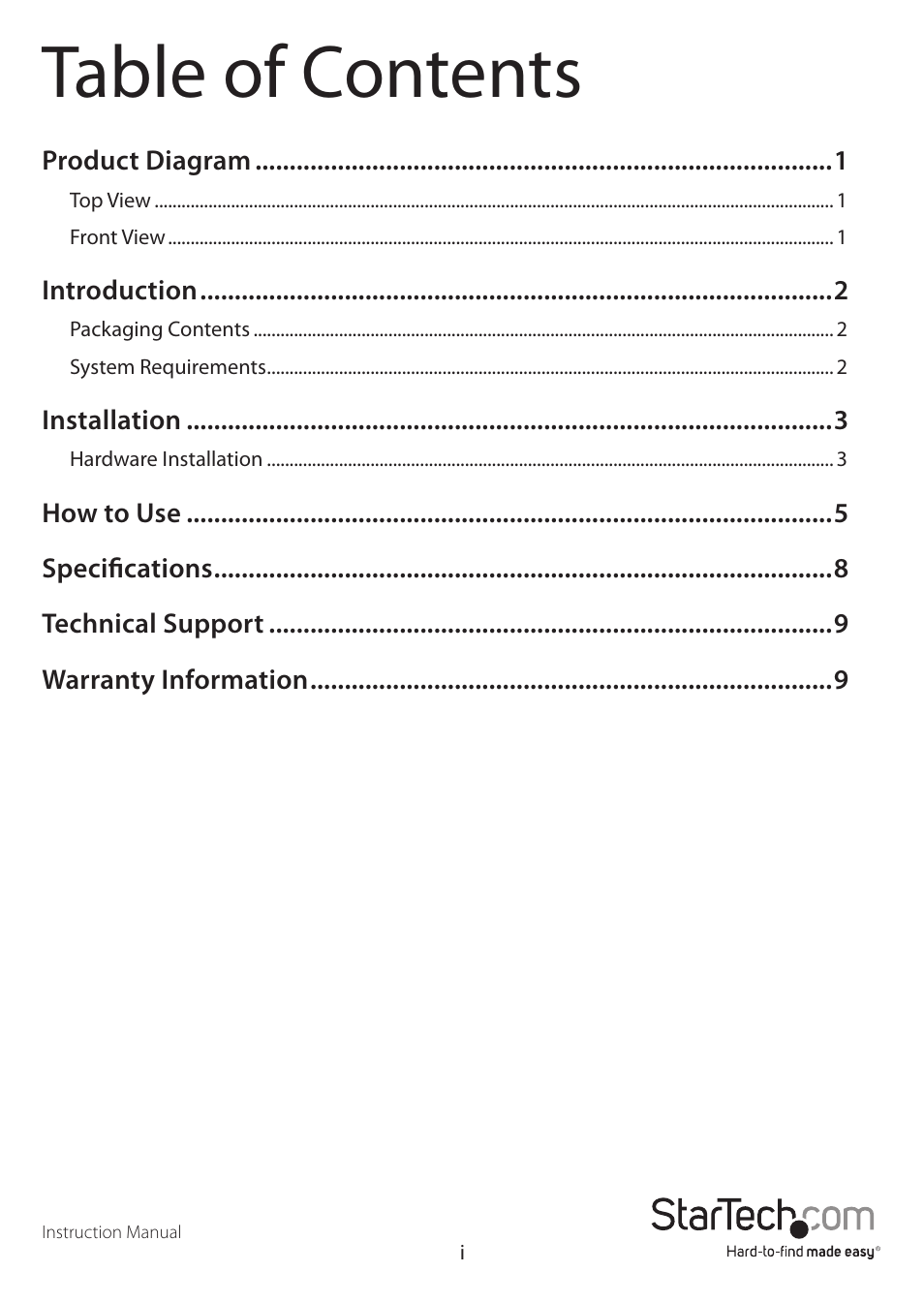 StarTech.com S2510BPU33 User Manual | Page 3 / 13