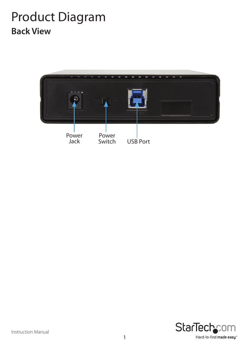 Product diagram, Back view | StarTech.com S3510SMU33 User Manual | Page 4 / 12