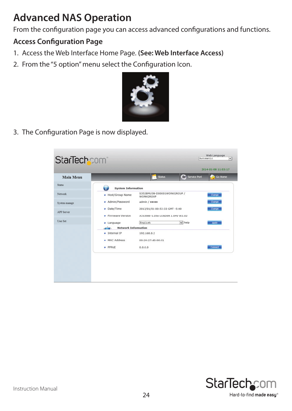 Advanced nas operation | StarTech.com S352BMU3N Manual User Manual | Page 28 / 77