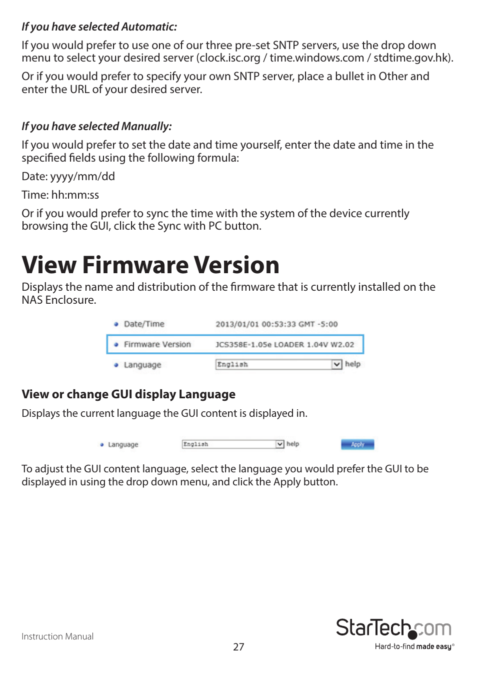 View firmware version | StarTech.com S352BMU3N Manual User Manual | Page 31 / 77
