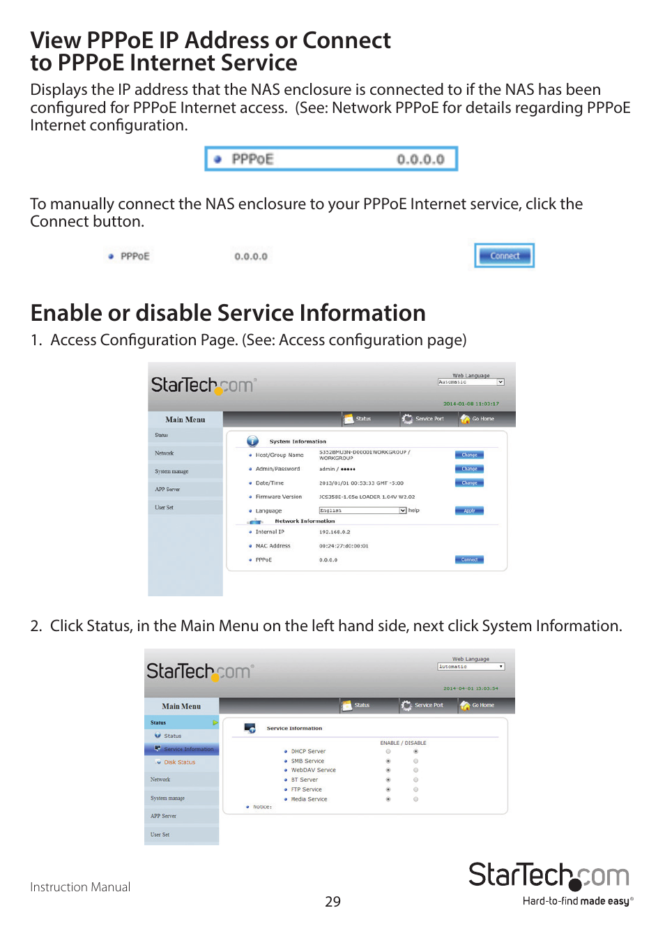 Enable or disable service information | StarTech.com S352BMU3N Manual User Manual | Page 33 / 77