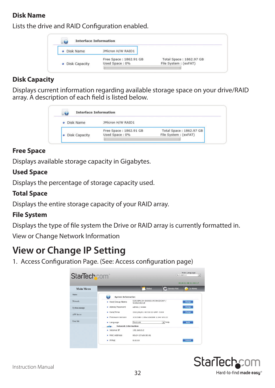 View or change ip setting | StarTech.com S352BMU3N Manual User Manual | Page 36 / 77