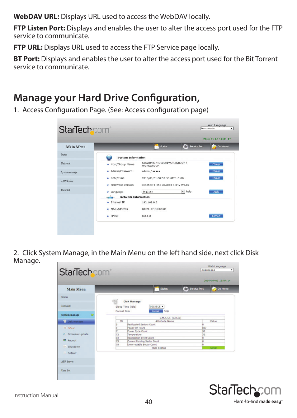Manage your hard drive configuration | StarTech.com S352BMU3N Manual User Manual | Page 44 / 77