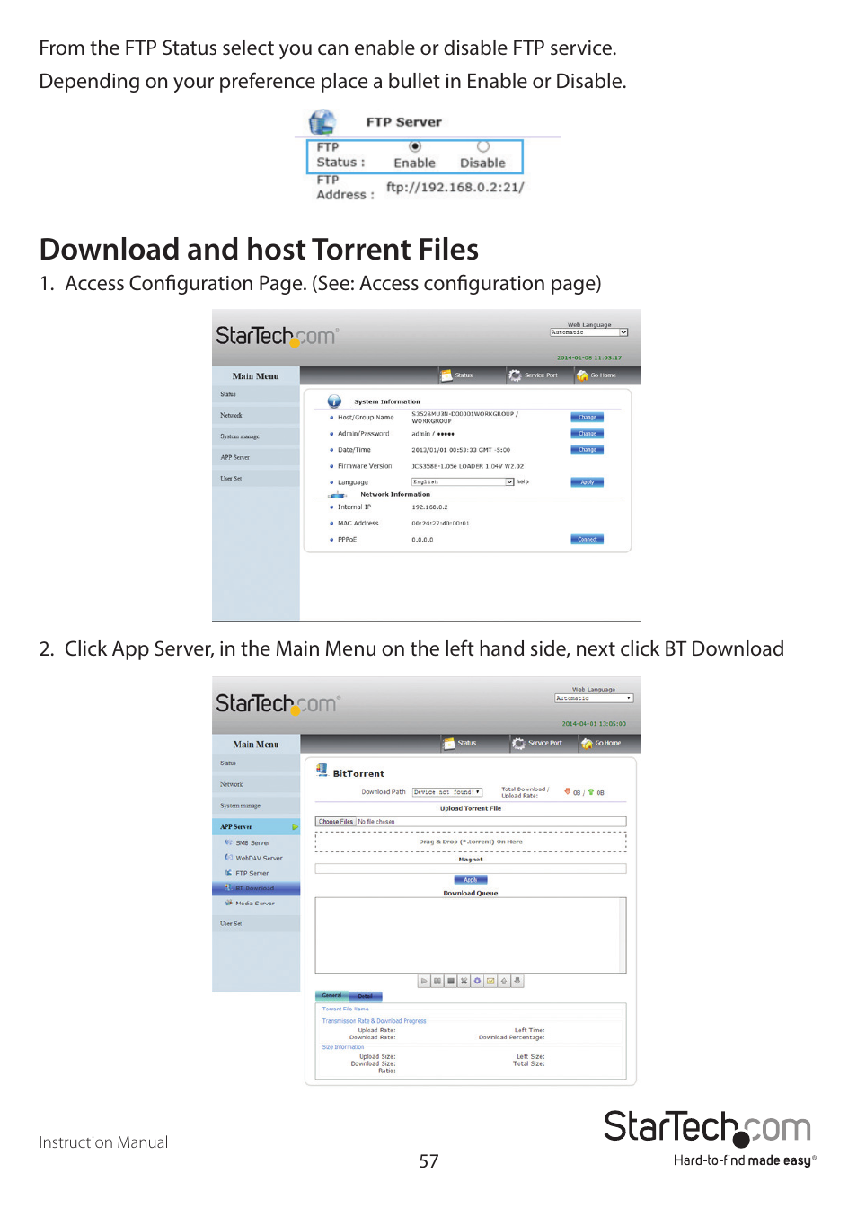 Download and host torrent files | StarTech.com S352BMU3N Manual User Manual | Page 61 / 77