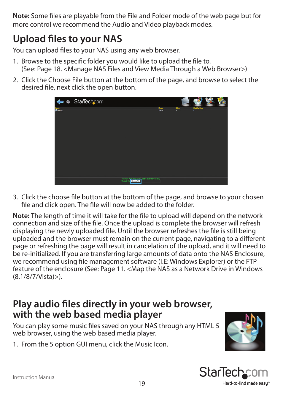 Upload files to your nas | StarTech.com S352BMU3N Quick Start User Manual | Page 22 / 28
