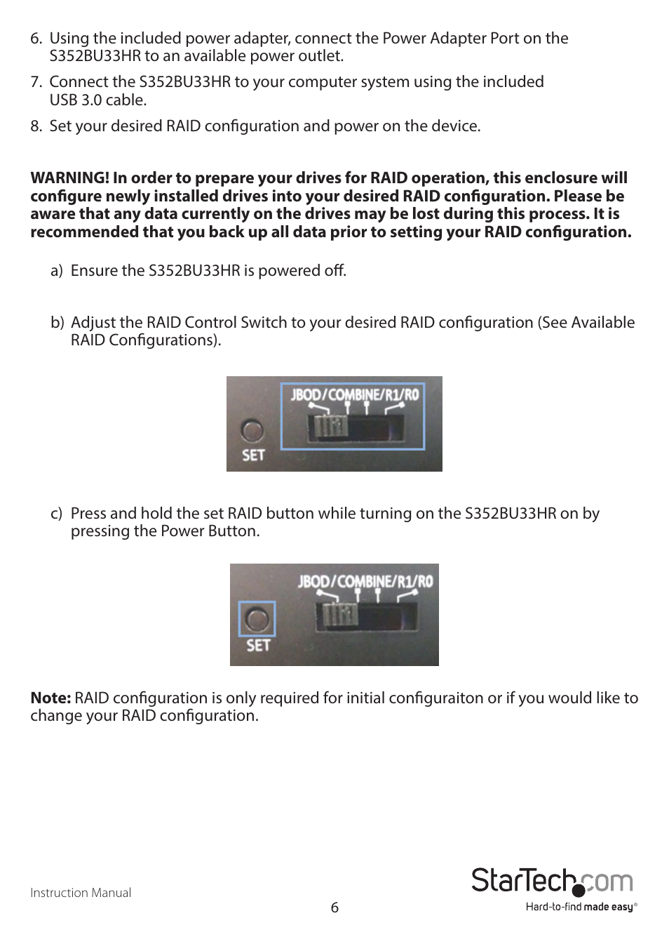 StarTech.com S352BU33HR Quick Start User Manual | Page 9 / 12