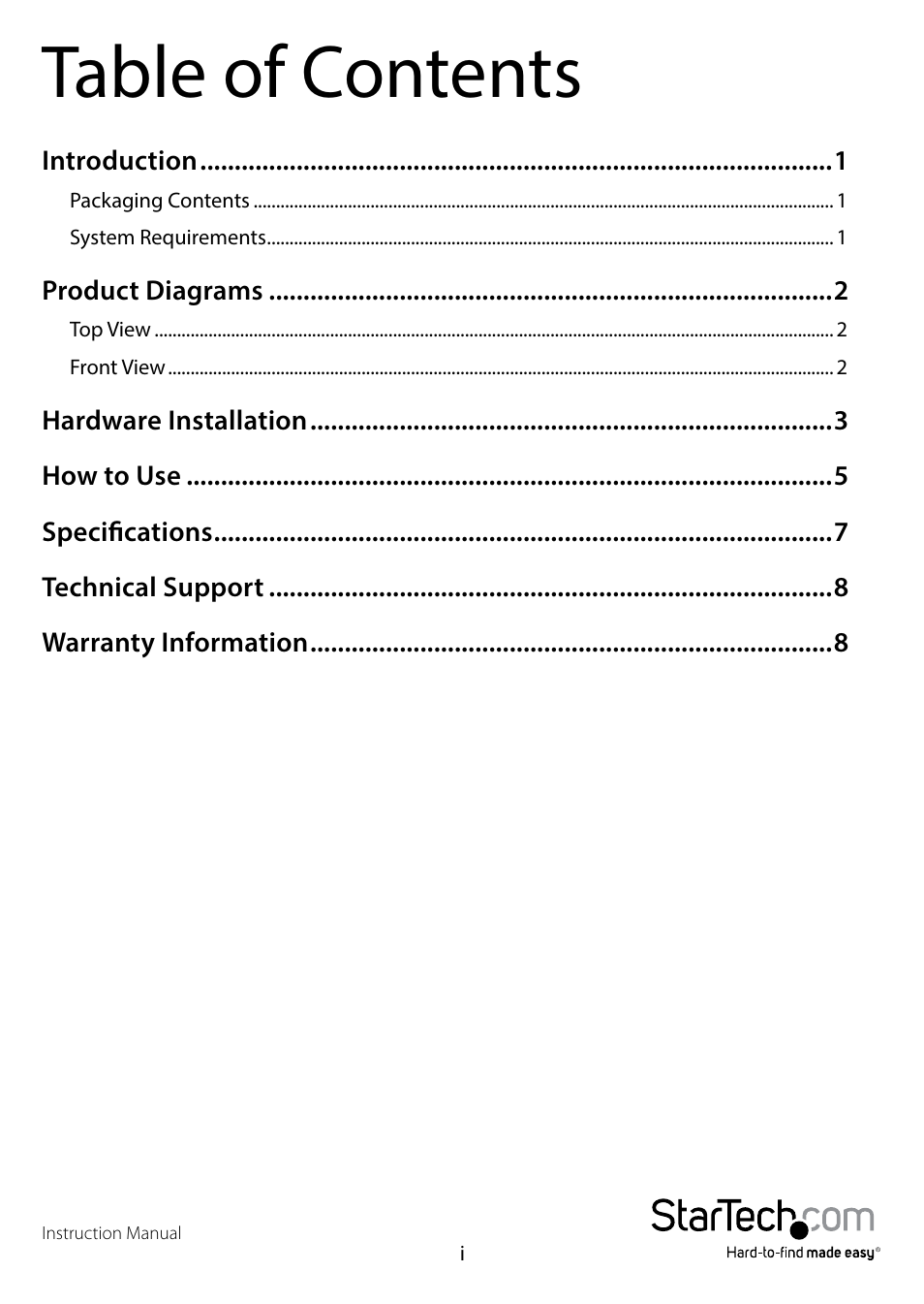 StarTech.com S2510BU3PWPS User Manual | Page 3 / 12