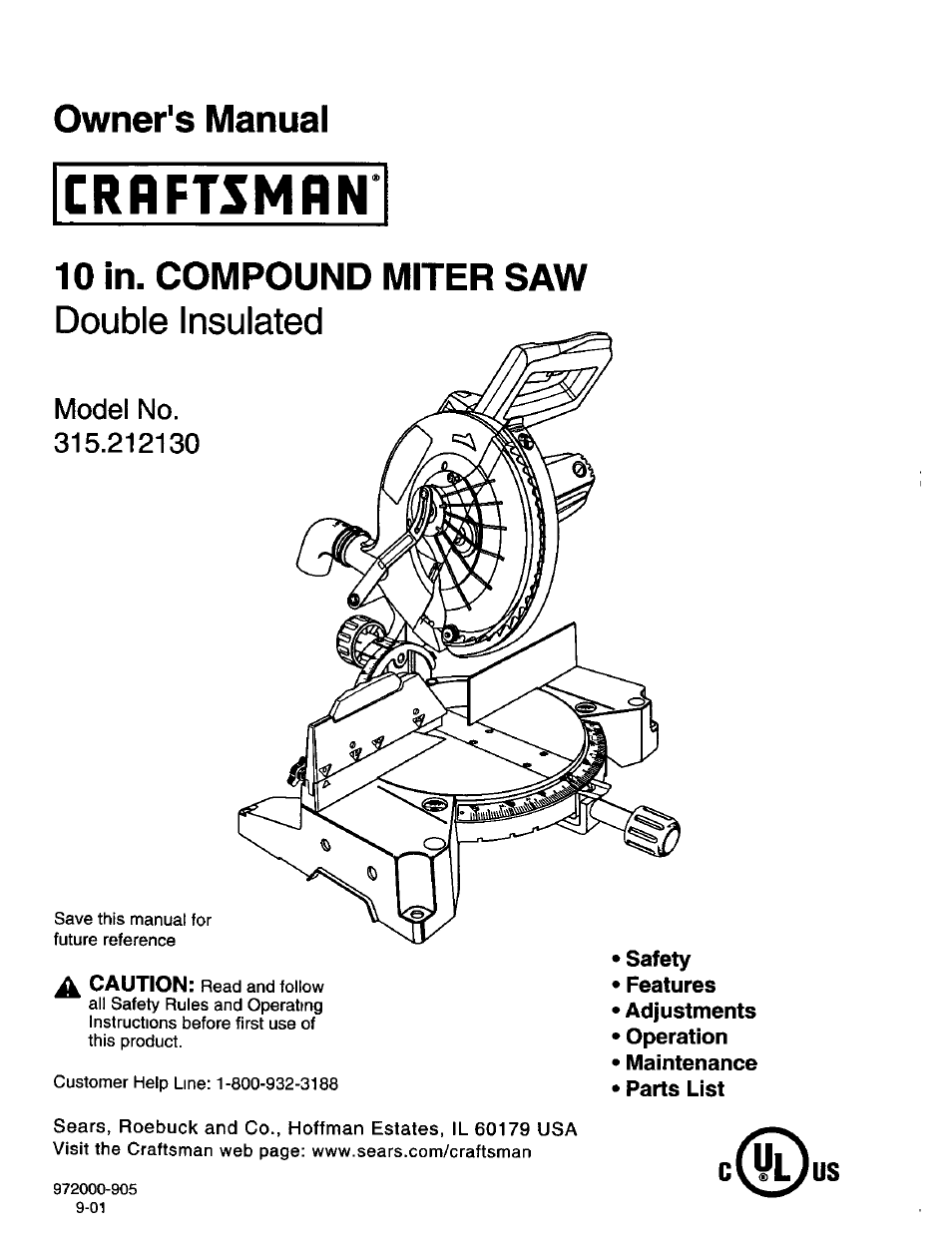 Craftsman 315.212130 User Manual | 36 pages