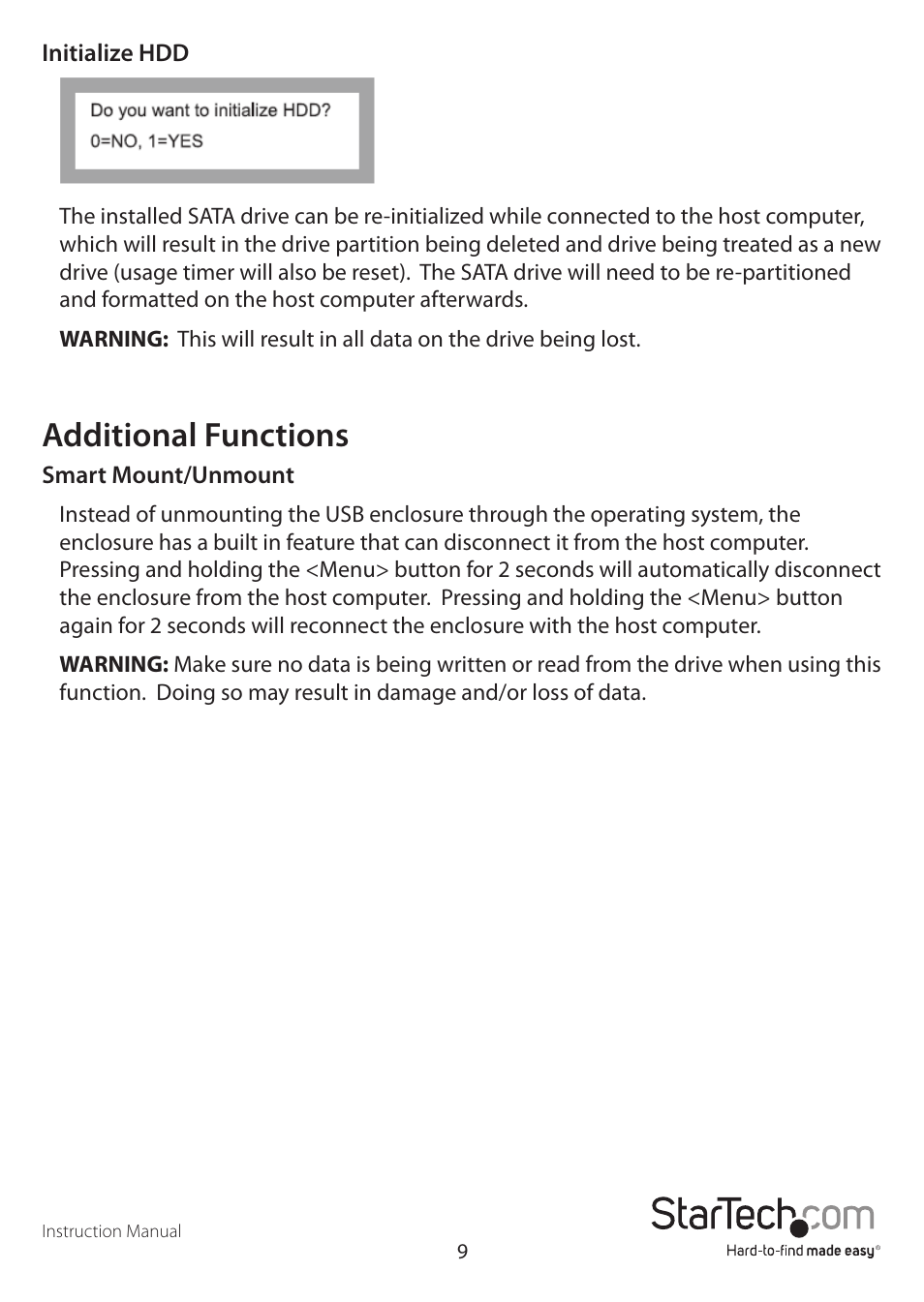 Additional functions | StarTech.com S2510BU3PW User Manual | Page 12 / 15