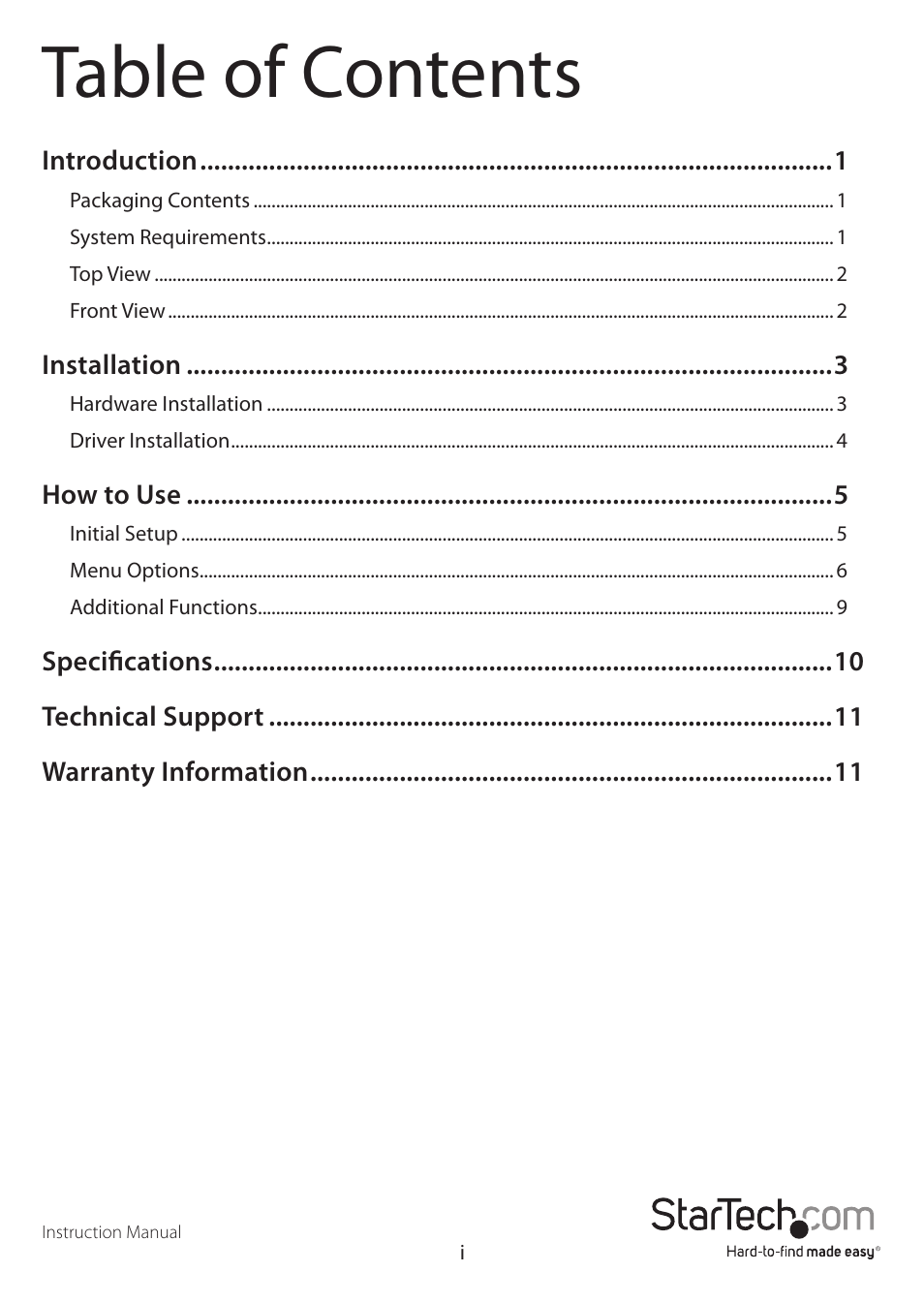 StarTech.com S2510BU3PW User Manual | Page 3 / 15