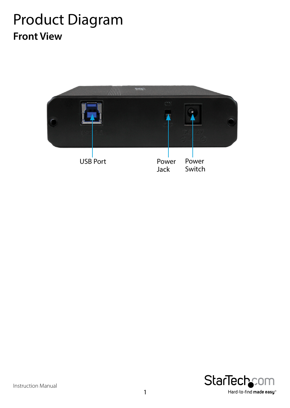 Product diagram, Front view | StarTech.com UNI3510BMU32 User Manual | Page 4 / 19