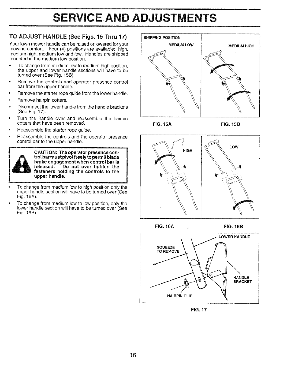 Serviceand adjustments | Craftsman 917.37459 User Manual | Page 16 / 32