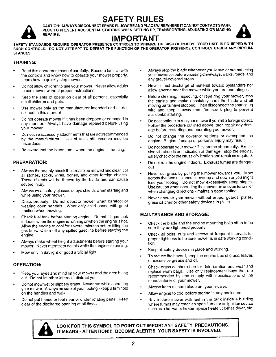 Safety rules, Important | Craftsman 917.37459 User Manual | Page 2 / 32