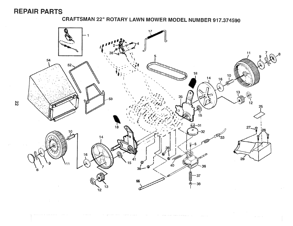 Repair parts | Craftsman 917.37459 User Manual | Page 22 / 32