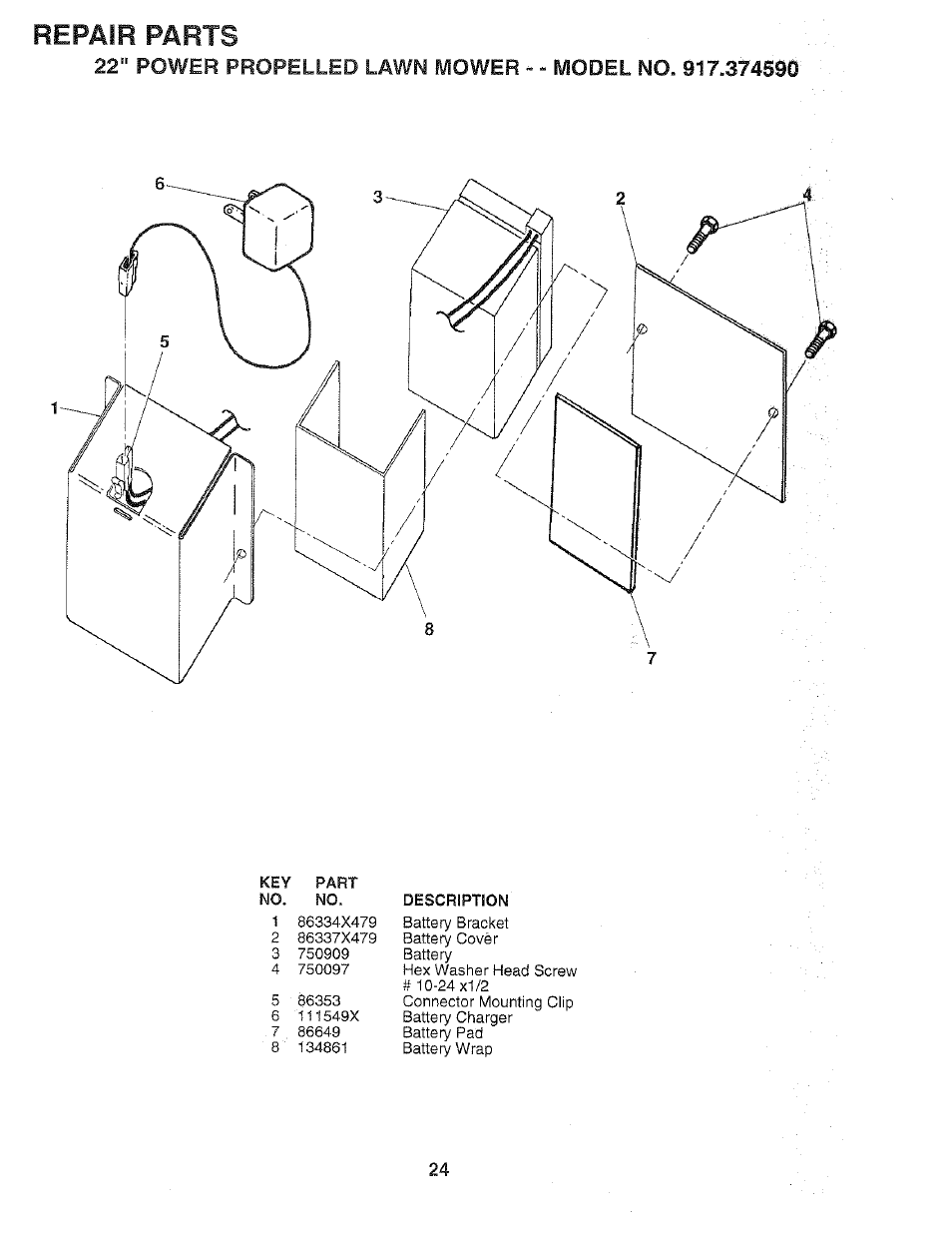 Repair parts | Craftsman 917.37459 User Manual | Page 24 / 32