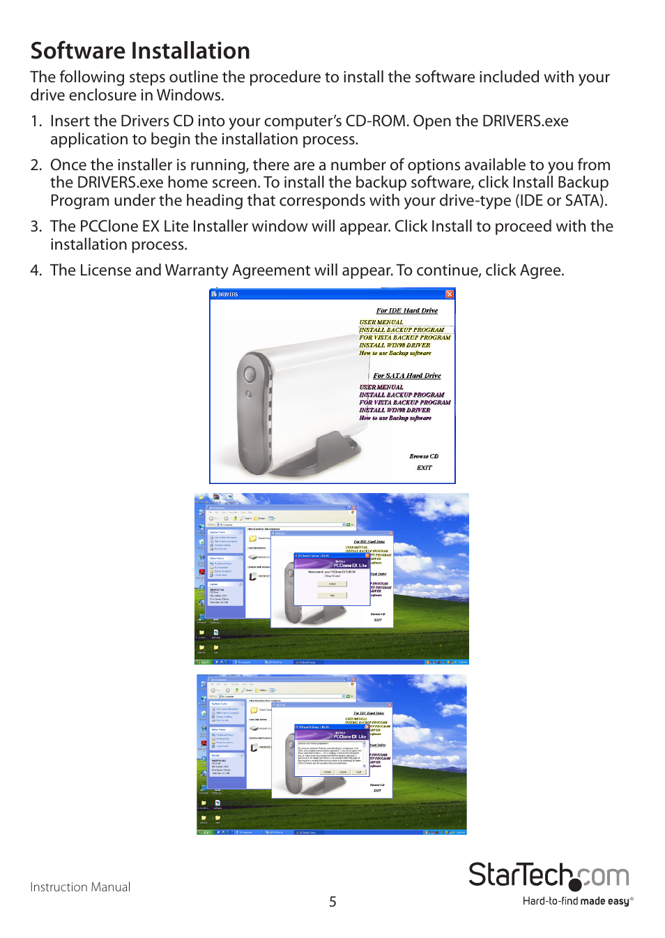 Software installation | StarTech.com UNI3510UEBGB User Manual | Page 8 / 13