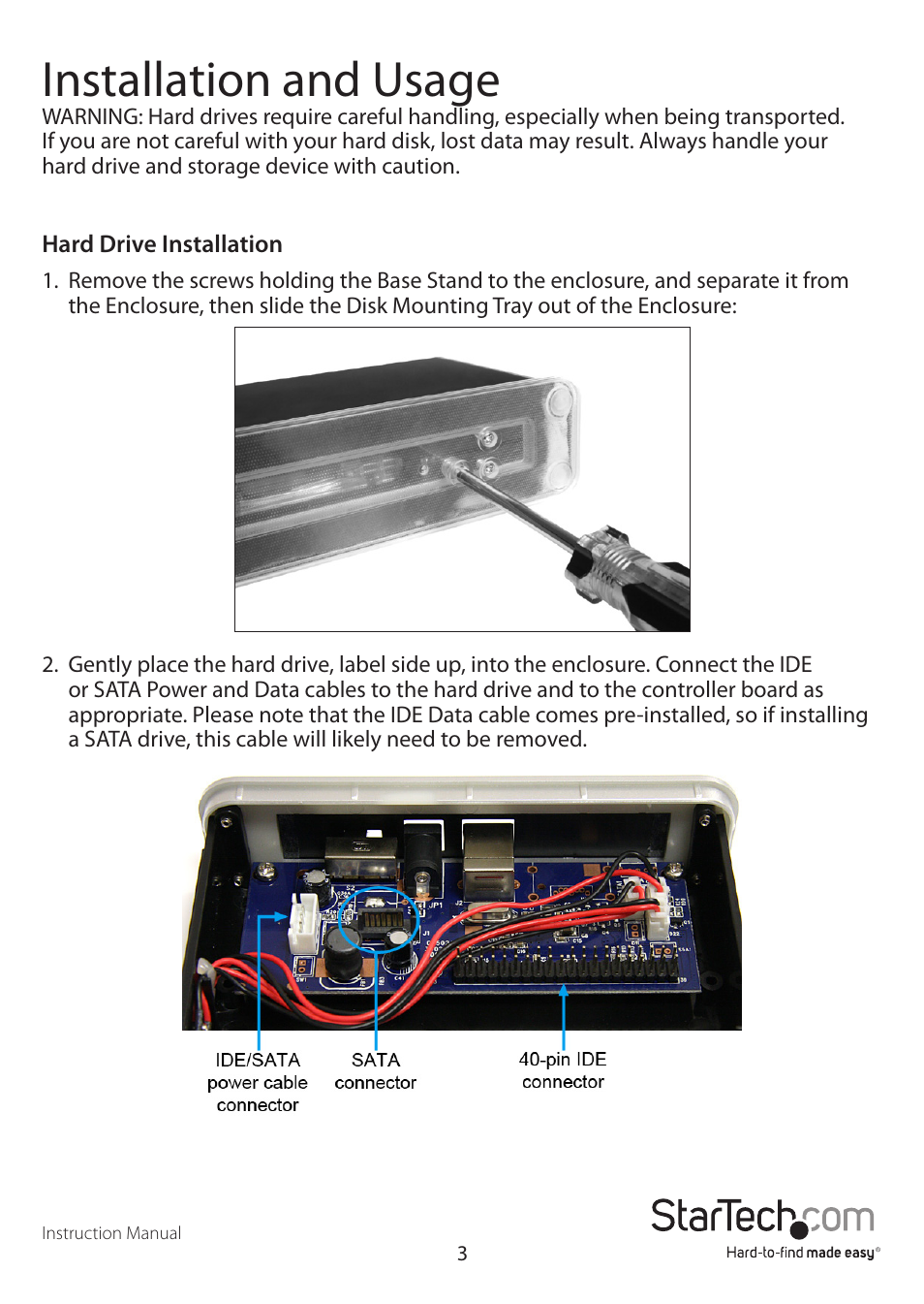 Installation and usage | StarTech.com UNI3510UEBGB User Manual | Page 6 / 14