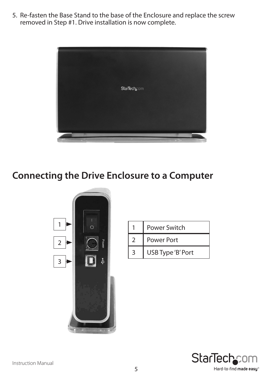 Connecting the drive enclosure to a computer | StarTech.com UNI3510UEBGB User Manual | Page 8 / 14