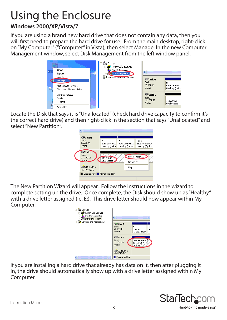 Using the enclosure | StarTech.com SAT2510SCB User Manual | Page 6 / 9