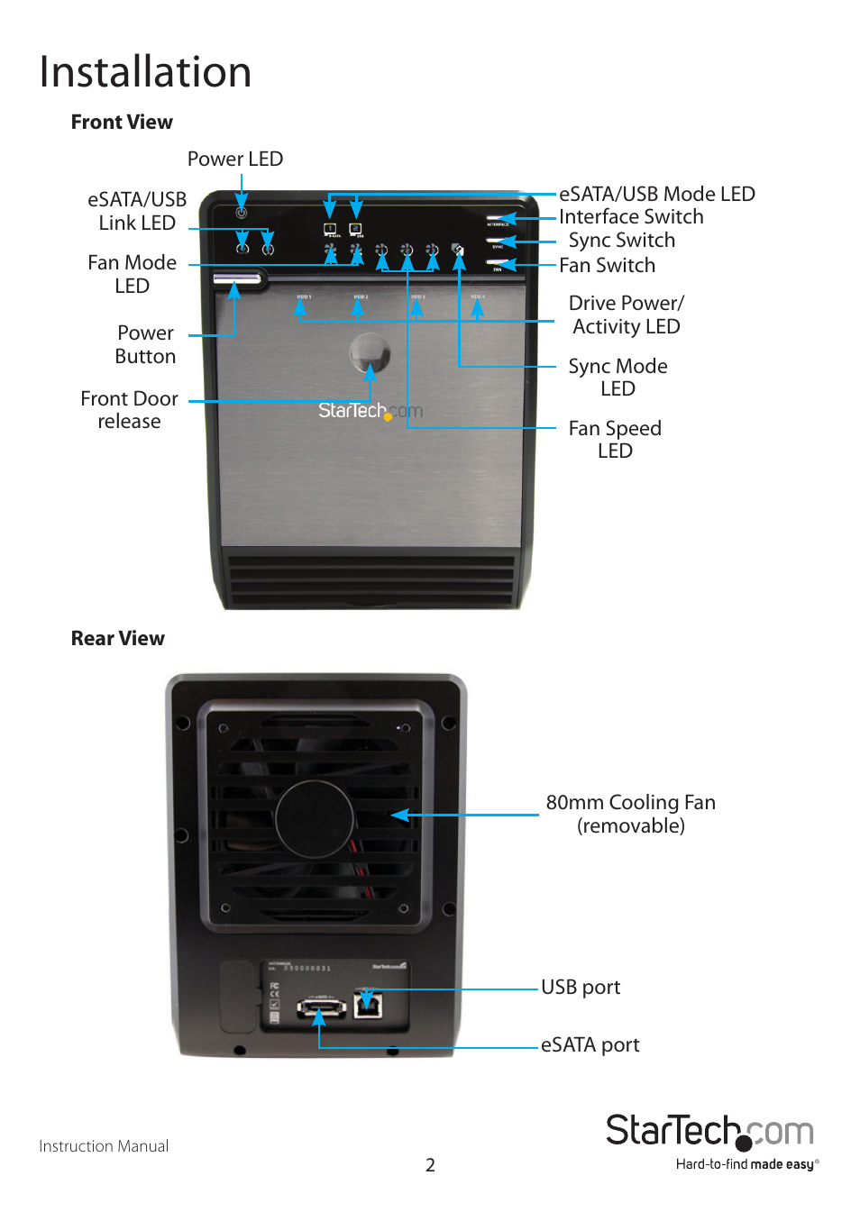 Installation | StarTech.com SAT3540U2E User Manual | Page 5 / 12