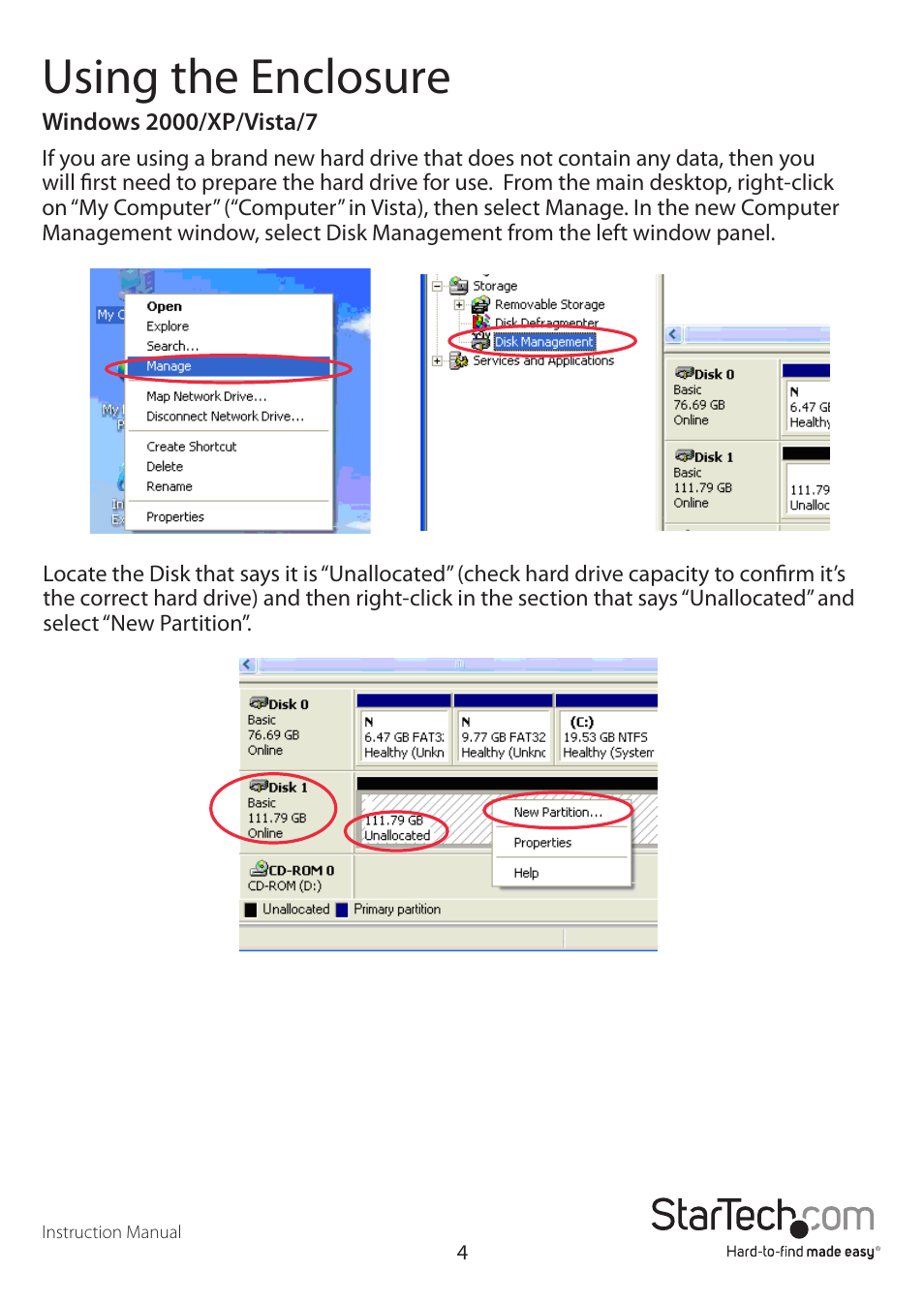 Using the enclosure | StarTech.com SAT3510U2FGB User Manual | Page 7 / 11