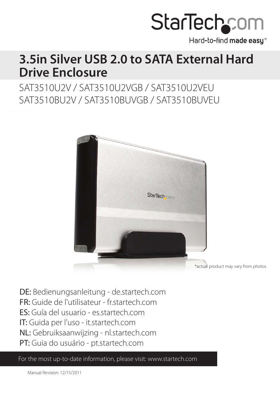 StarTech.com SAT3510U2V User Manual | 12 pages