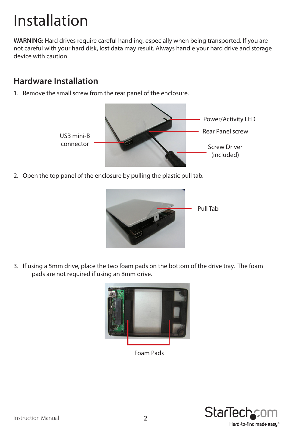 Installation, Hardware installation | StarTech.com SAT1810U2 User Manual | Page 5 / 10