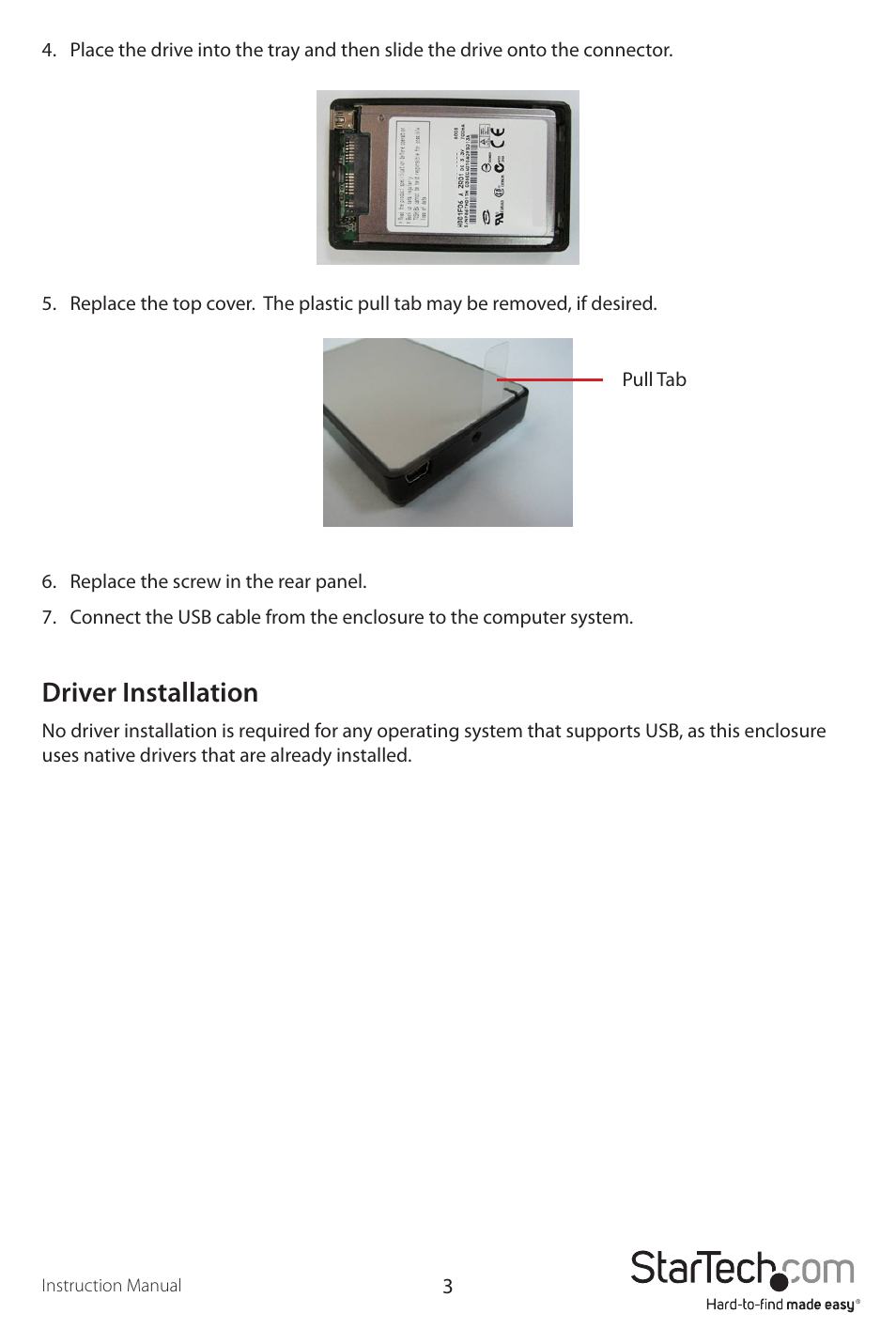 Driver installation | StarTech.com SAT1810U2 User Manual | Page 6 / 10