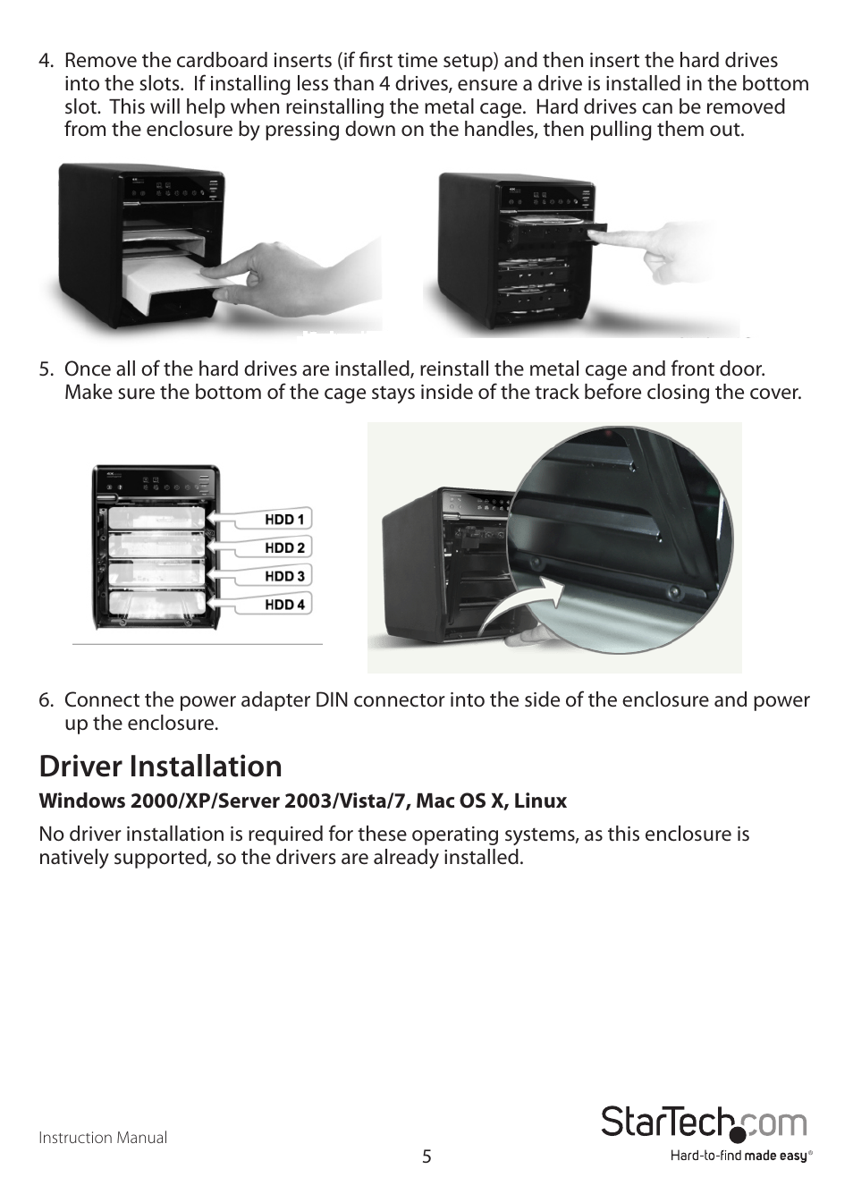 Driver installation | StarTech.com S354UFER User Manual | Page 8 / 16