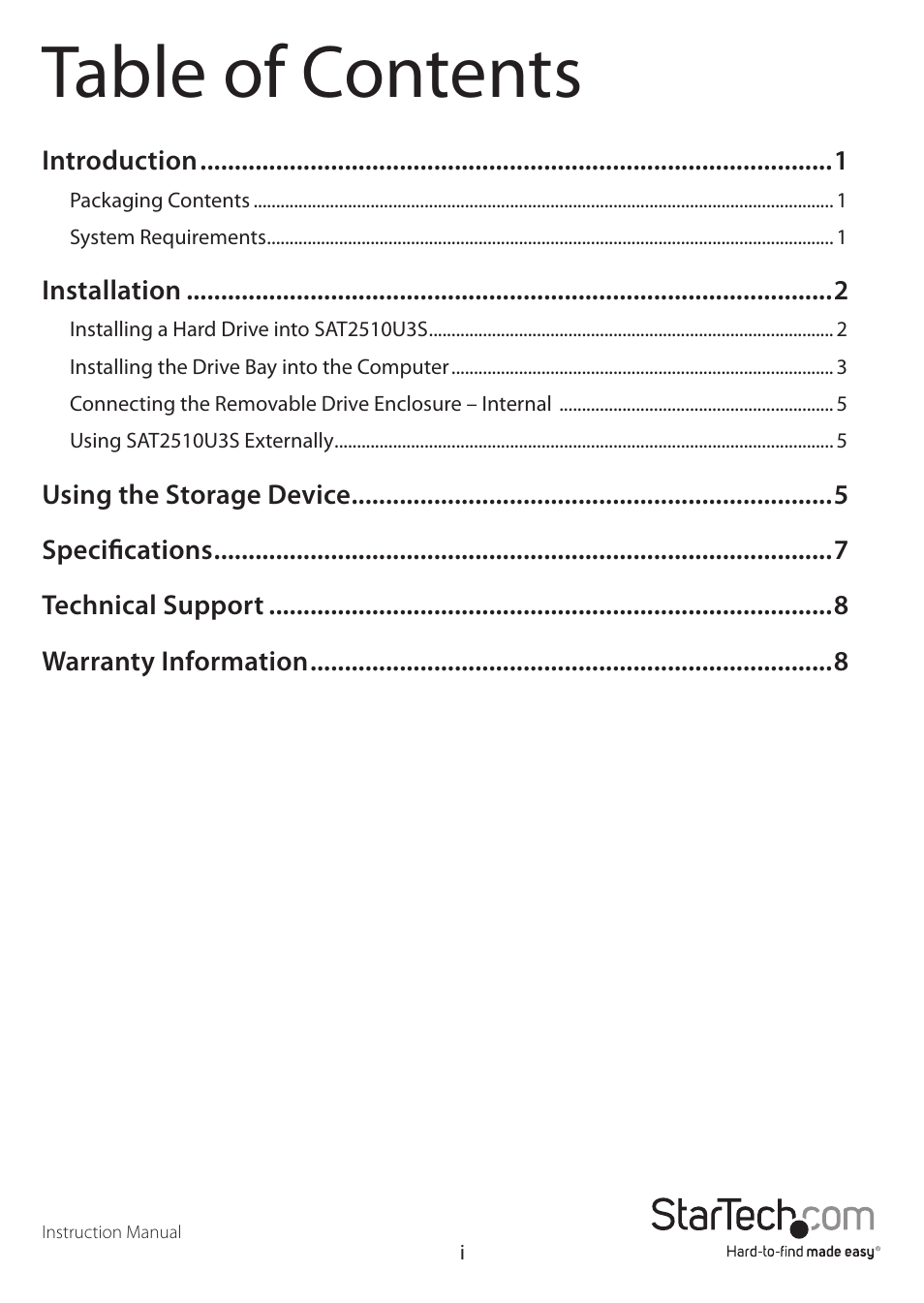 StarTech.com SAT2510U3S User Manual | Page 3 / 12