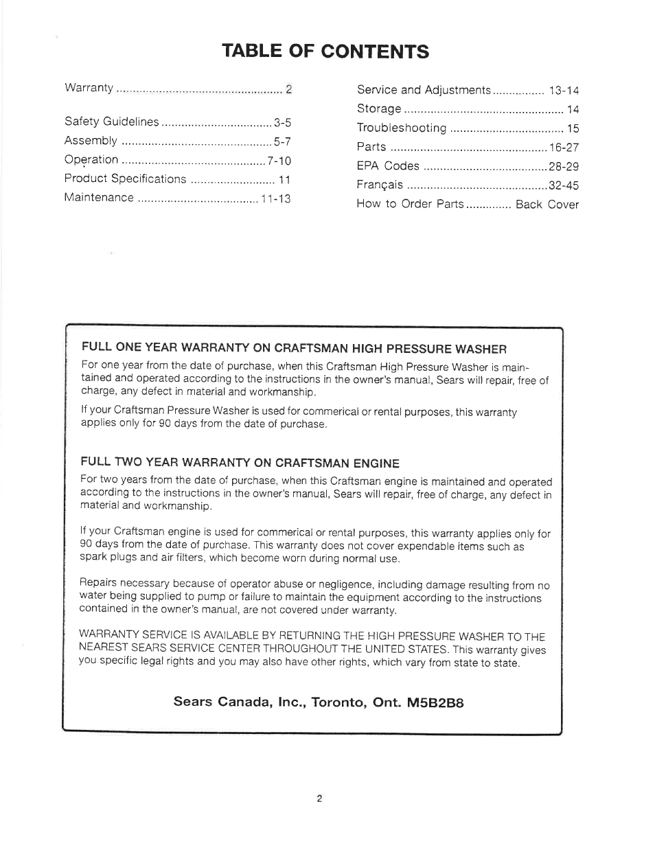 Craftsman 919.679240 User Manual | Page 2 / 30