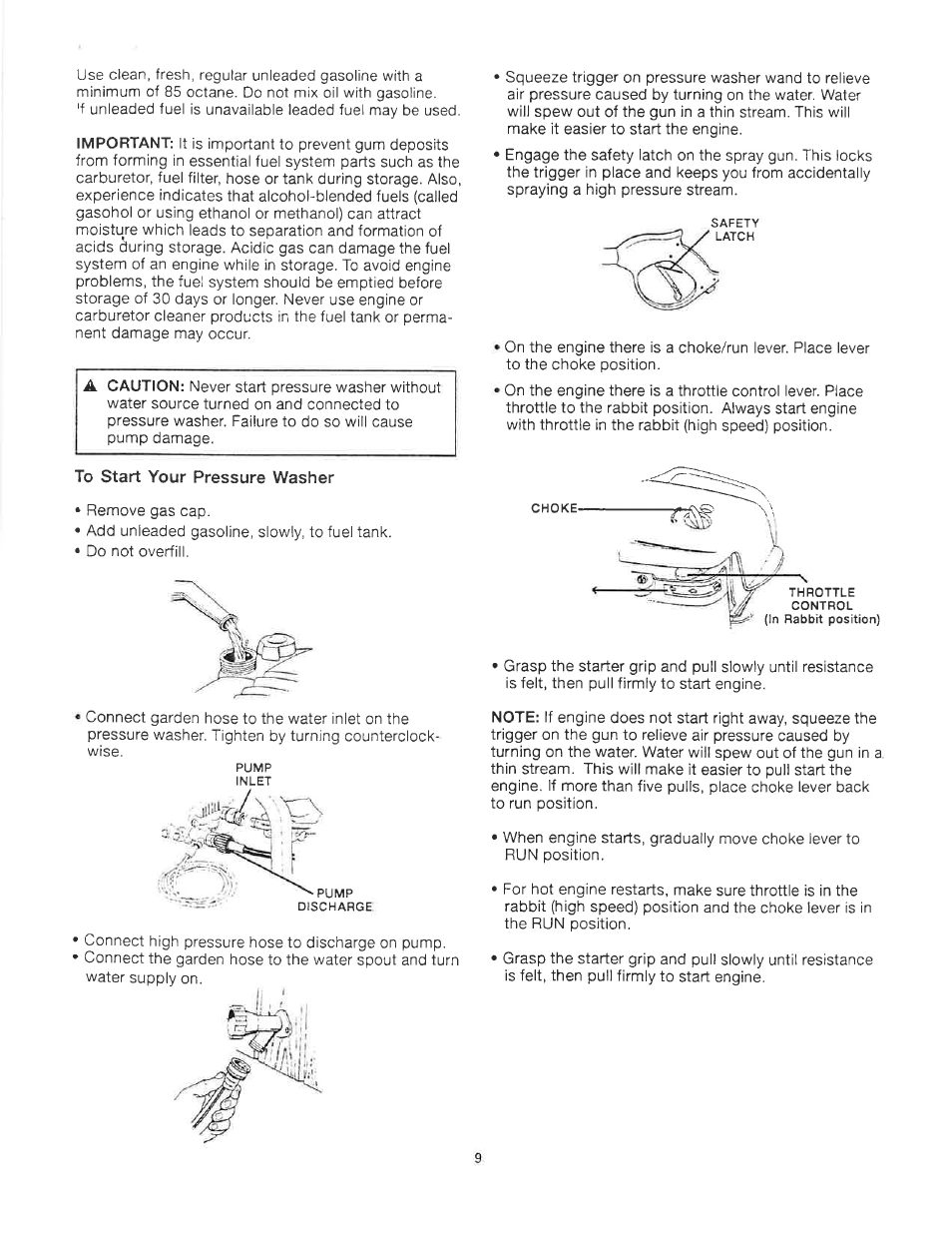 To start your pressure washer | Craftsman 919.679240 User Manual | Page 9 / 30