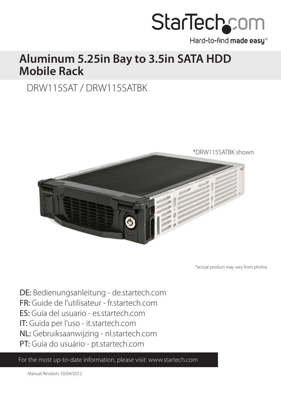 StarTech.com DRW115SATBK User Manual | 12 pages