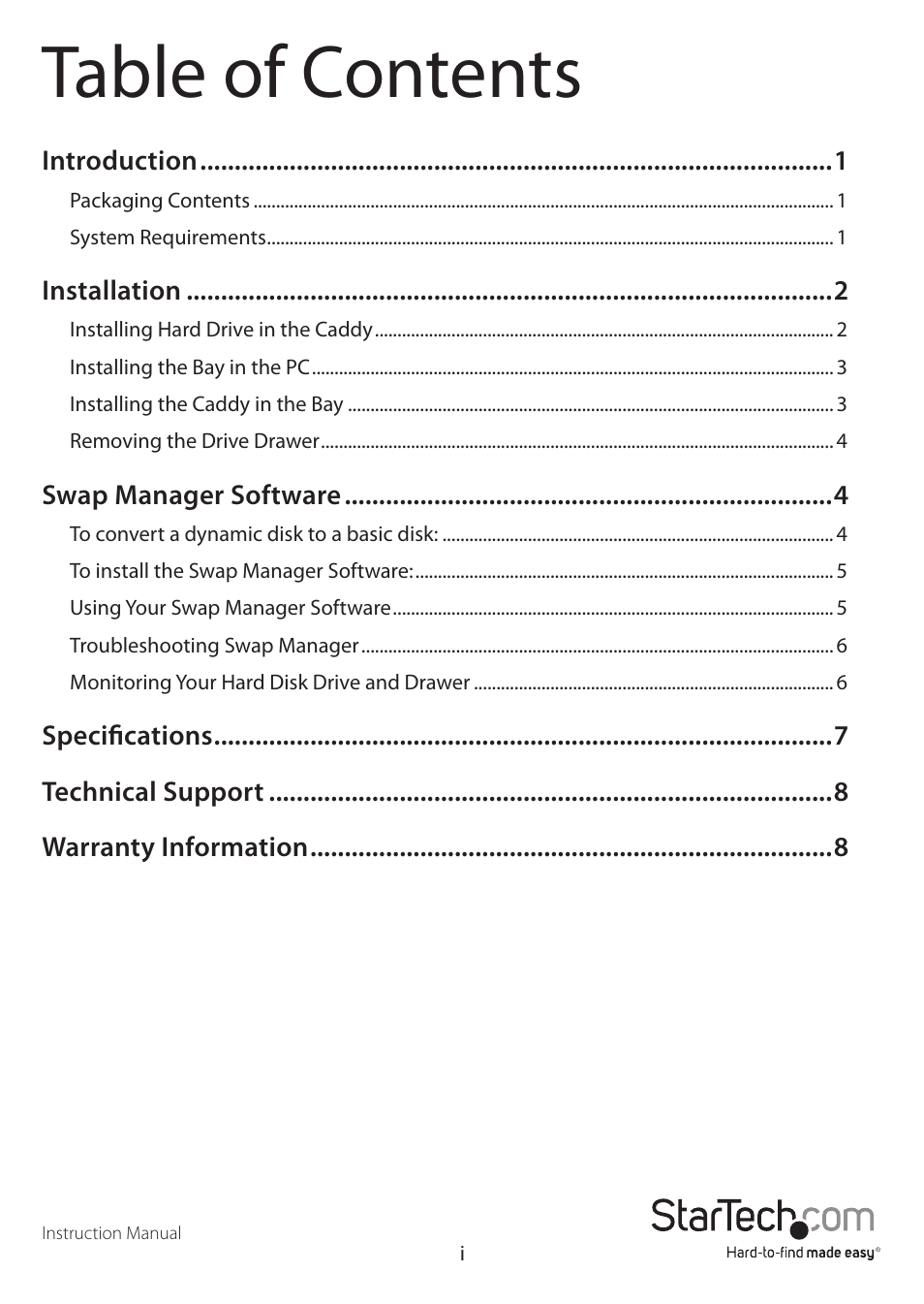 StarTech.com DRW115SATBK User Manual | Page 3 / 12