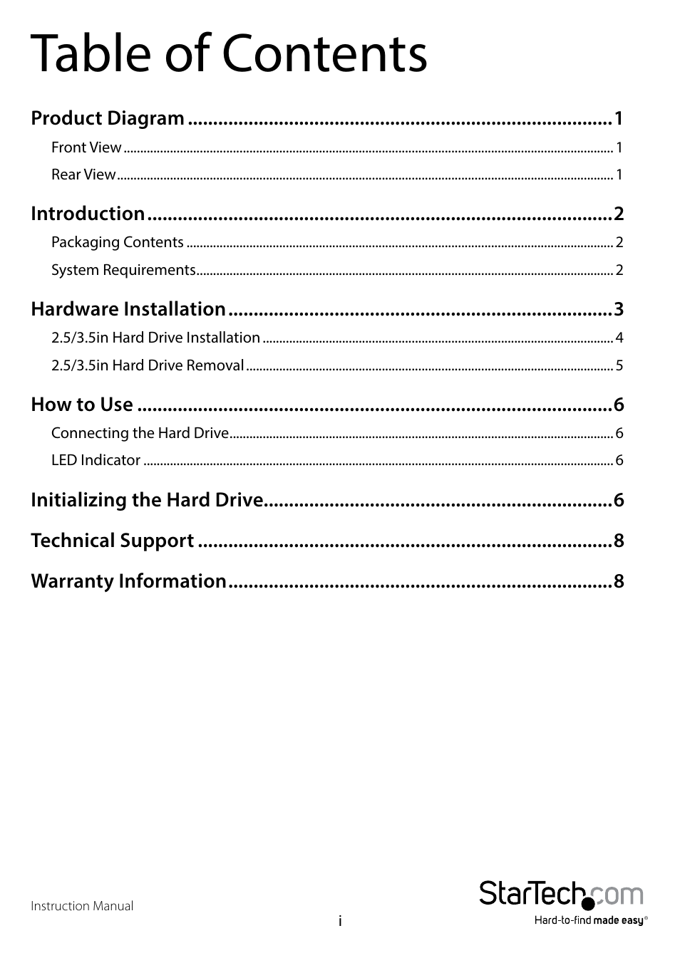 StarTech.com HSB2535SATBK User Manual | Page 3 / 12