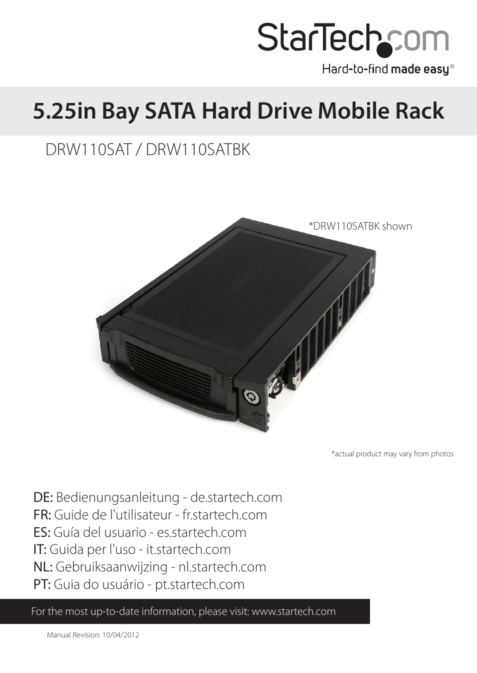 StarTech.com DRW110SATBK User Manual | 10 pages