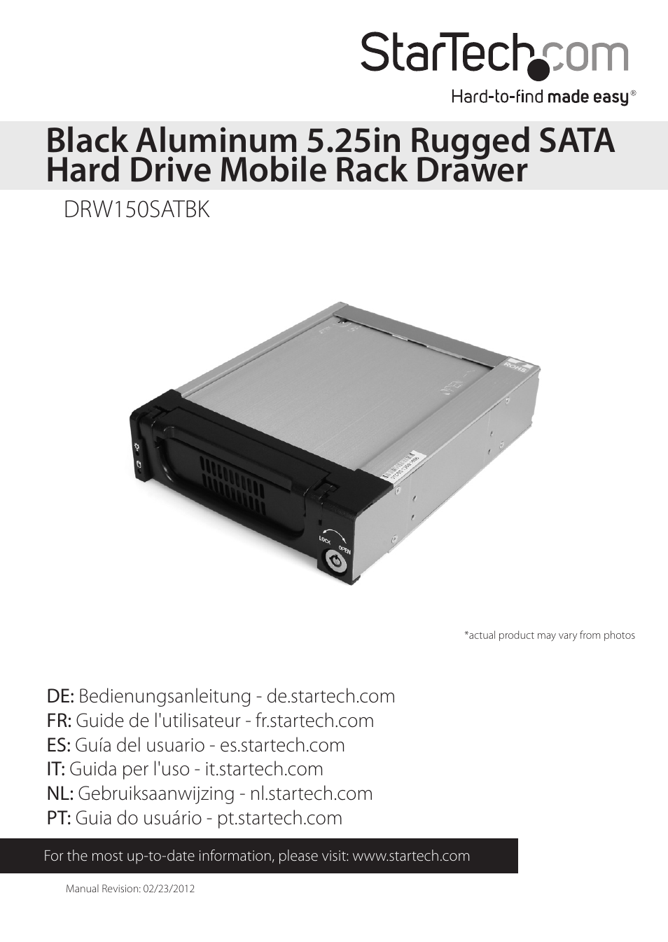 StarTech.com DRW150SATBK User Manual | 10 pages