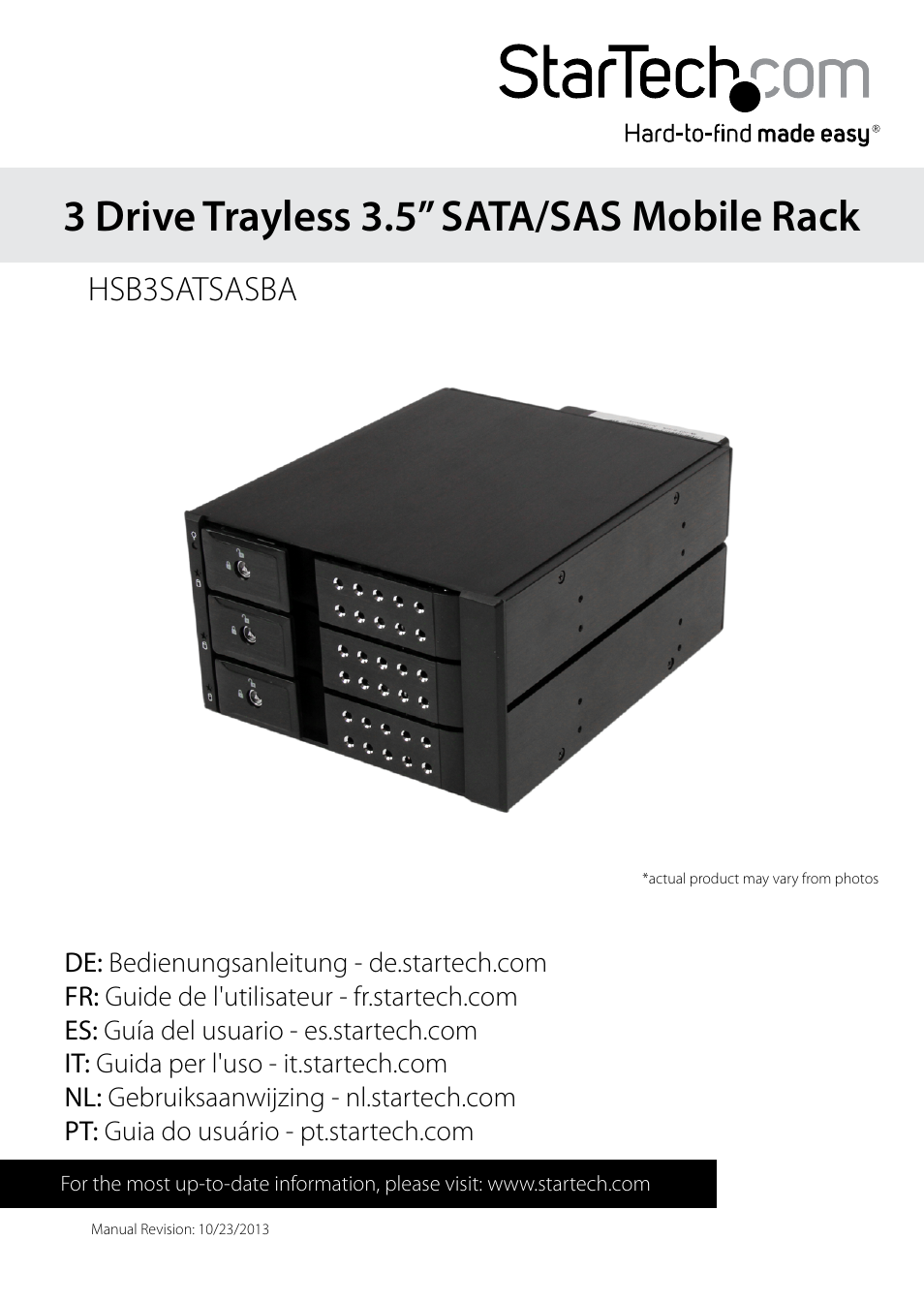 StarTech.com HSB3SATSASBA User Manual | 12 pages