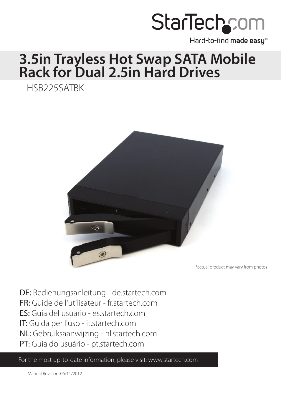 StarTech.com HSB225SATBK User Manual | 11 pages