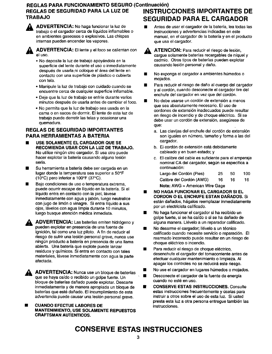 Conserve estas instrucciones | Craftsman 973.110470 User Manual | Page 11 / 16