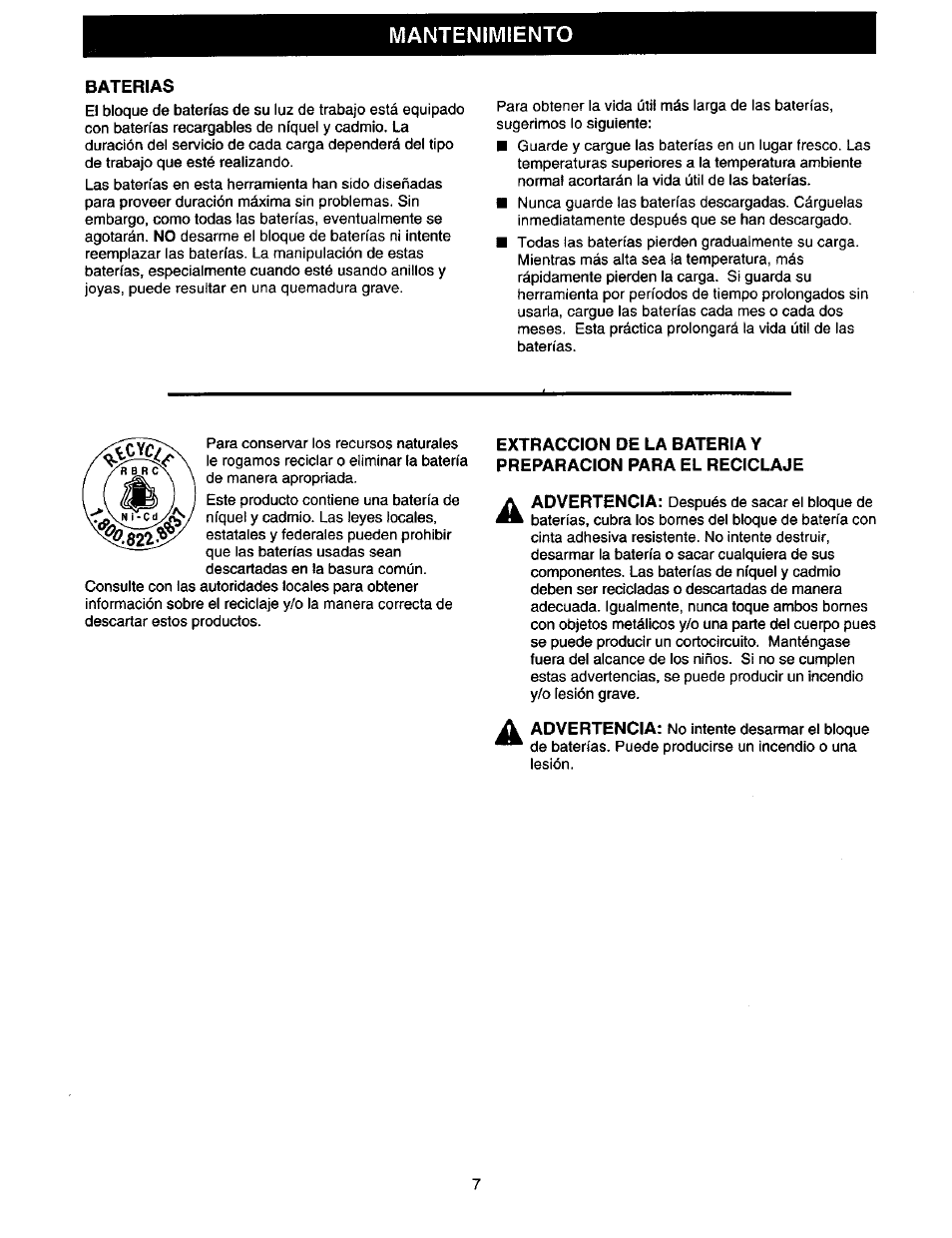 Mantenimiento | Craftsman 973.110470 User Manual | Page 15 / 16