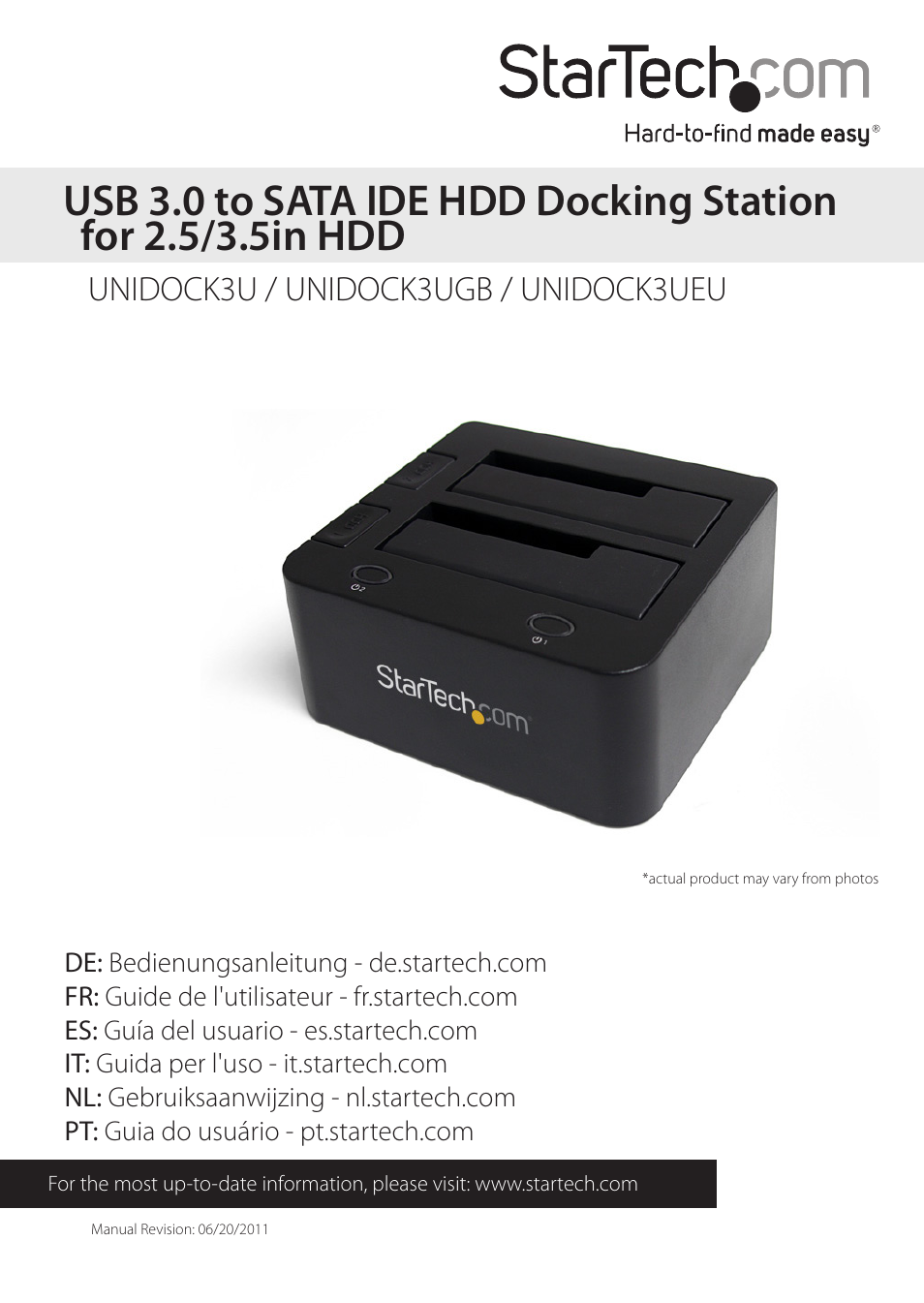 StarTech.com UNIDOCK3UEU User Manual | 12 pages