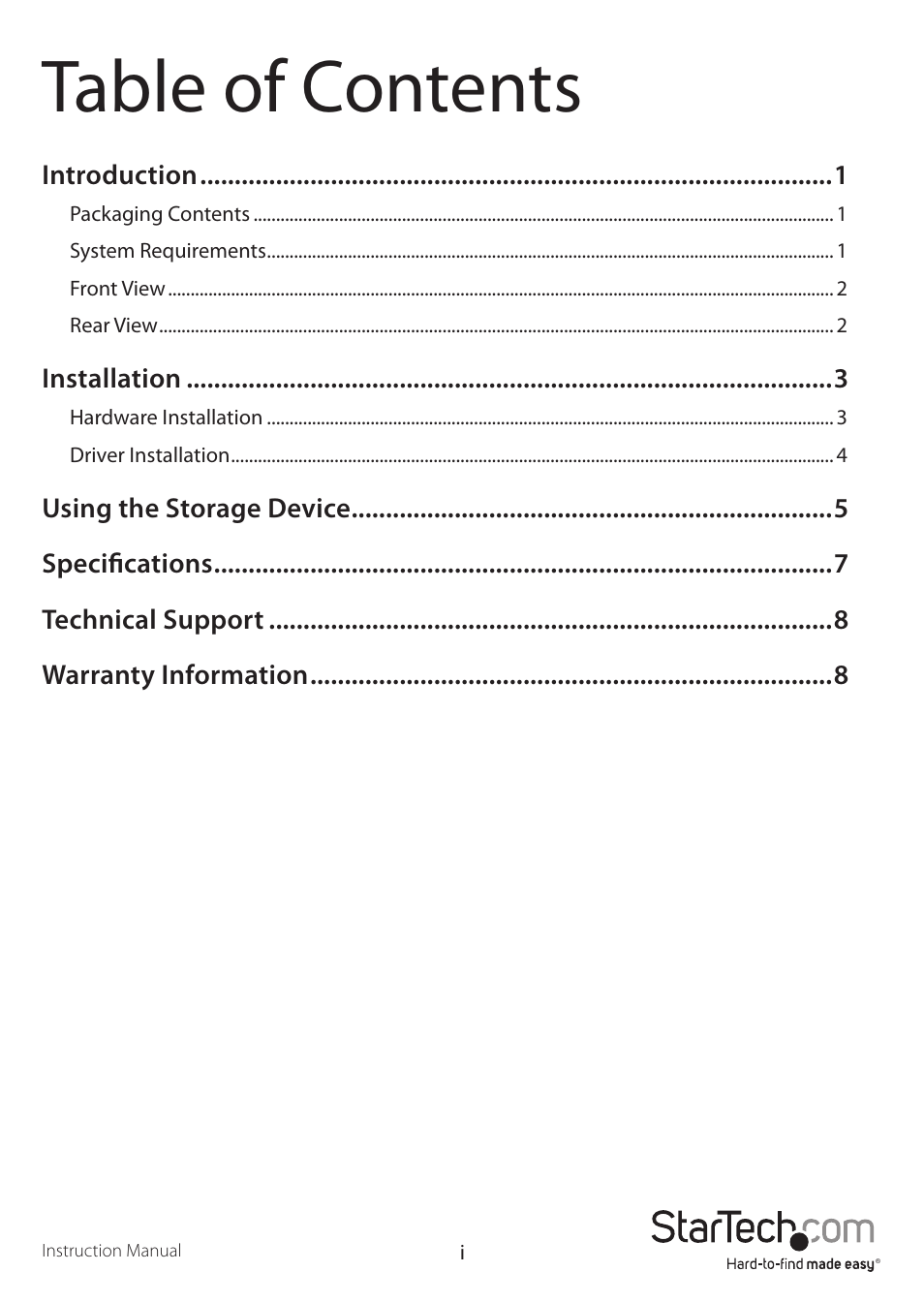 StarTech.com UNIDOCK3UEU User Manual | Page 3 / 12