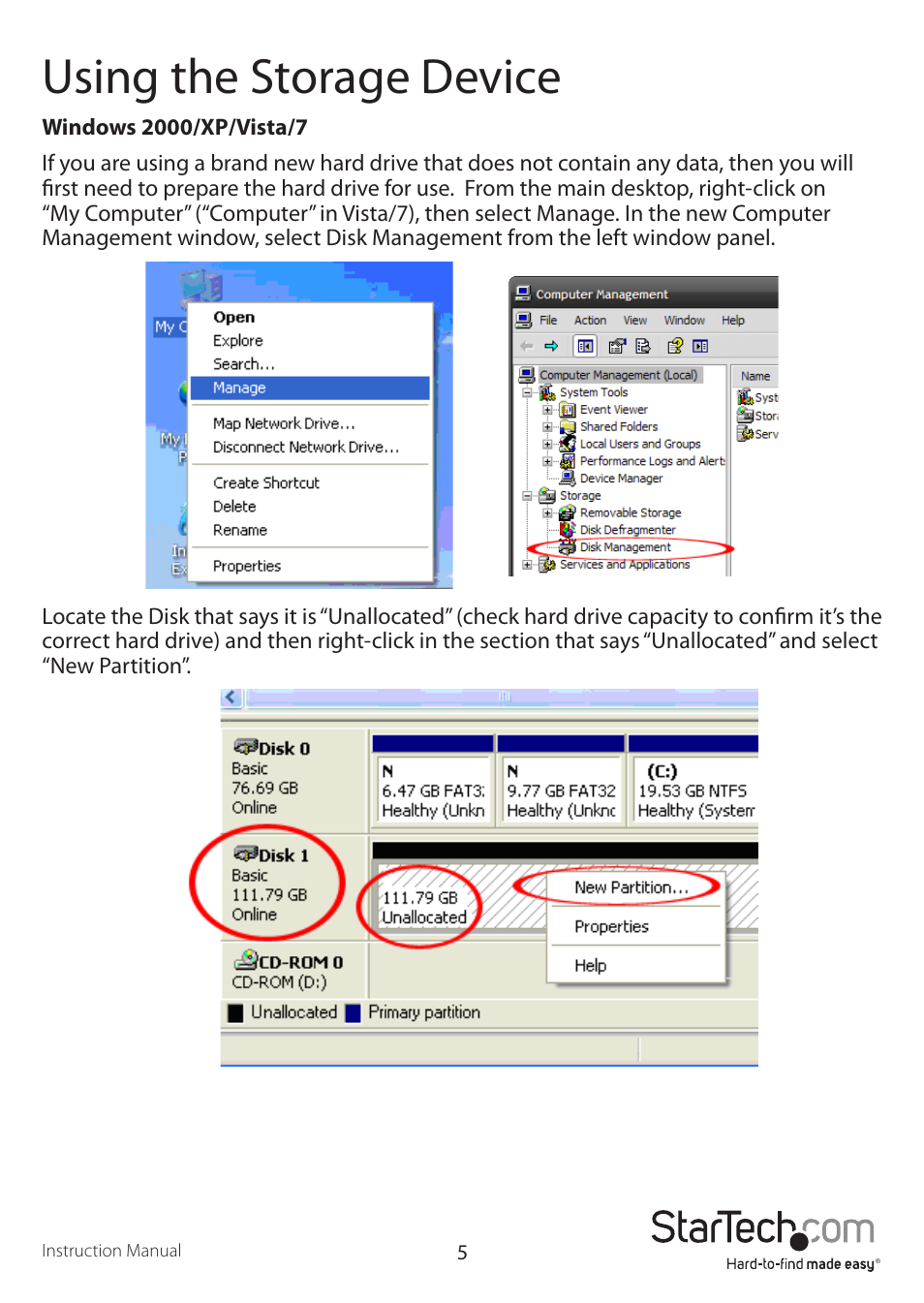 Using the storage device | StarTech.com UNIDOCK3UEU User Manual | Page 8 / 12