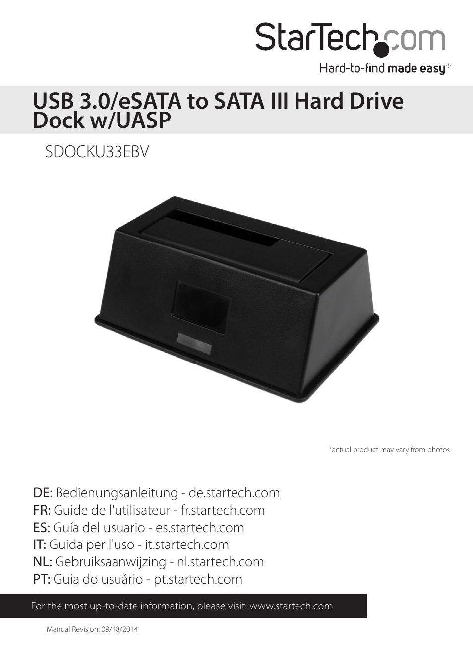 StarTech.com SDOCKU33EBV User Manual | 11 pages