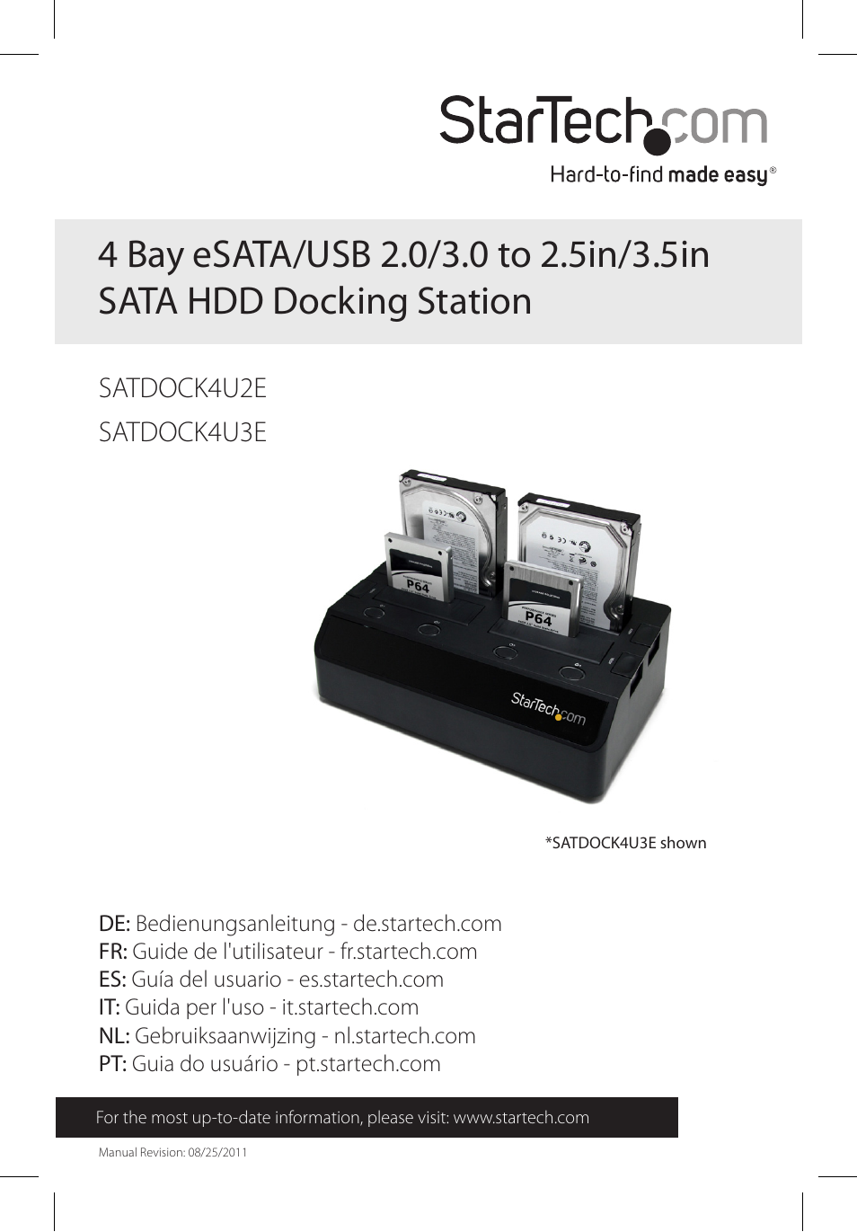 StarTech.com SATDOCK4U3E User Manual | 12 pages