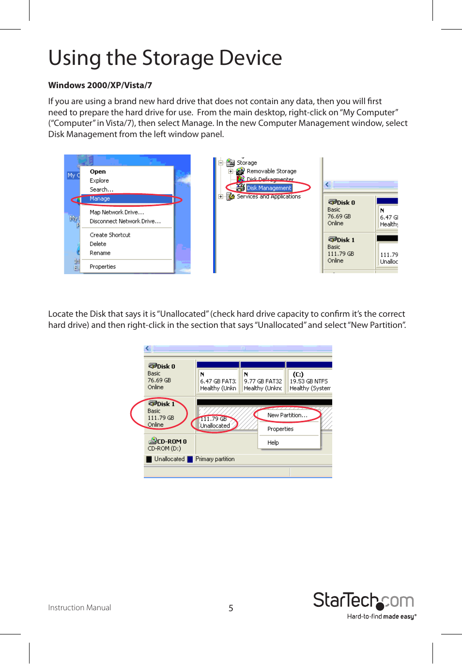 Using the storage device | StarTech.com SATDOCK4U3E User Manual | Page 8 / 12