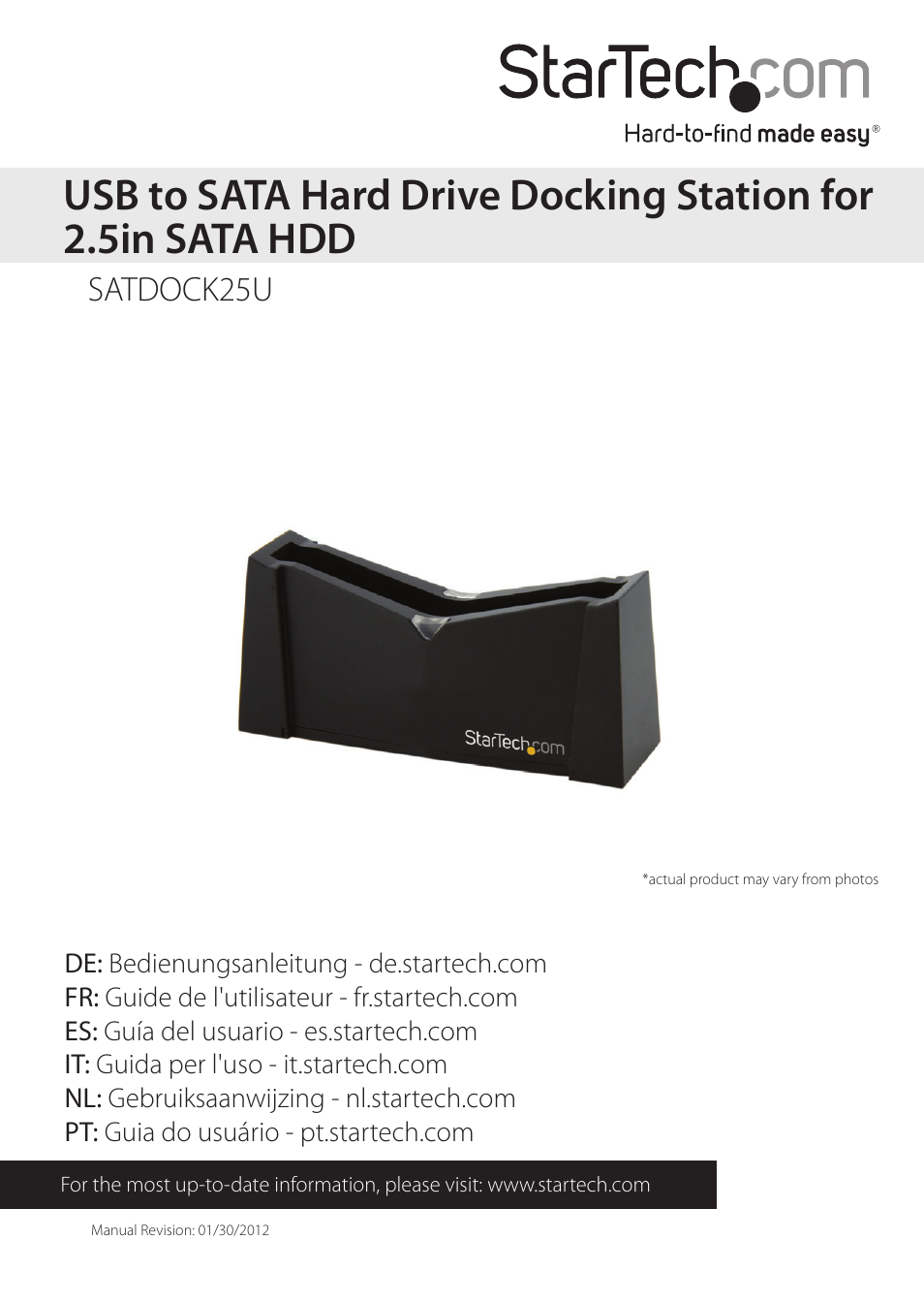 StarTech.com SATDOCK25U User Manual | 11 pages