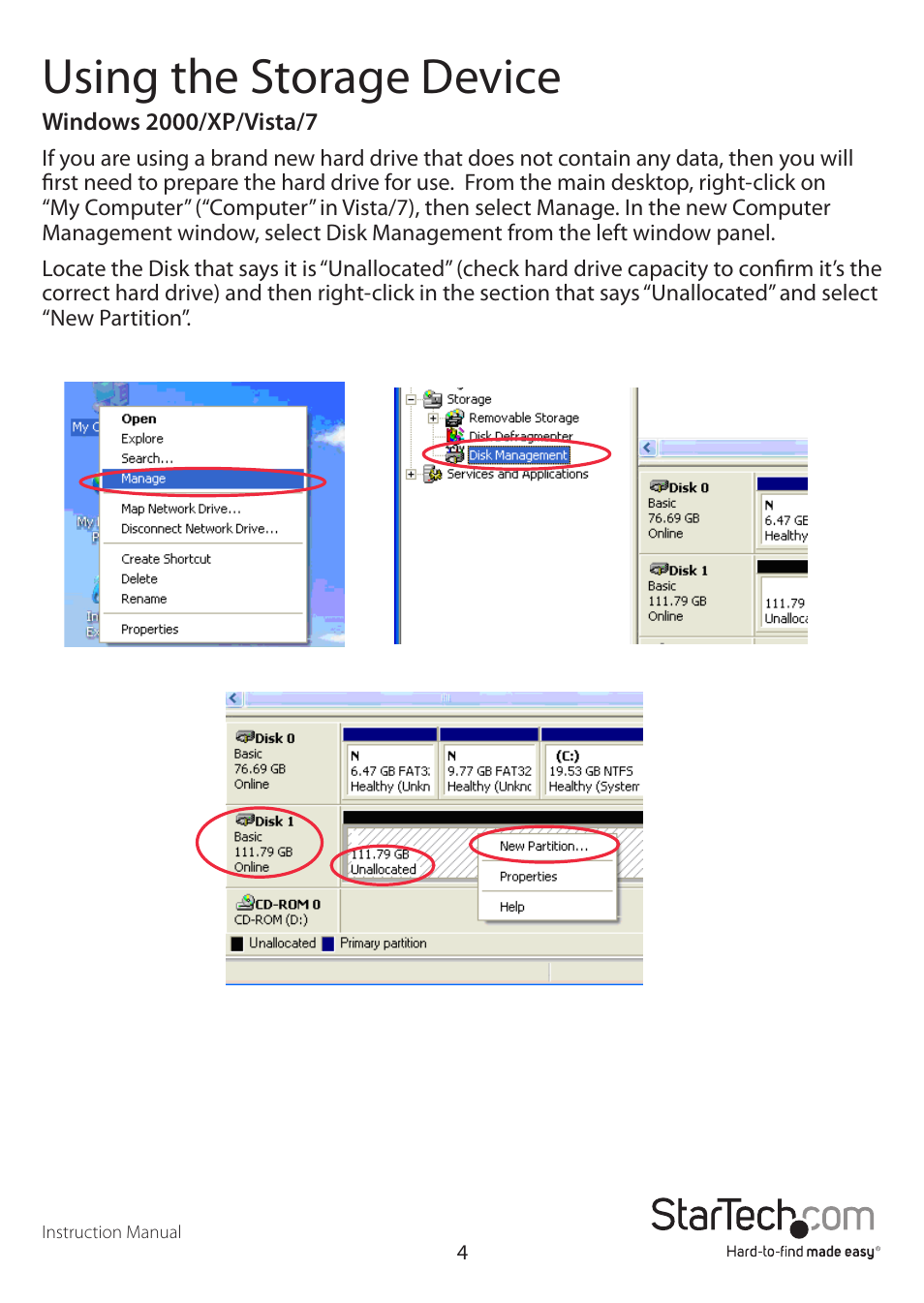 Using the storage device | StarTech.com SATDOCK25U User Manual | Page 7 / 11