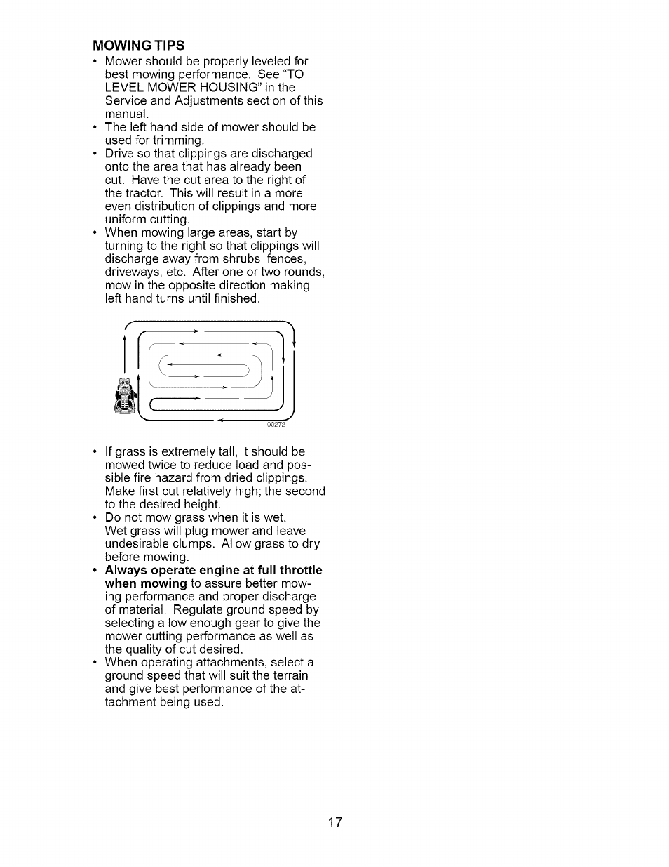 Mowing tips | Craftsman 917.275380 User Manual | Page 17 / 60